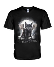 I hate people V-Neck T-Shirt tile