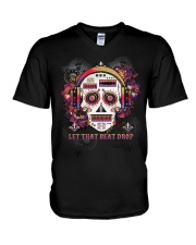 Sugarskull DJ Table V-Neck T-Shirt tile