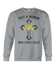 Just a woman who love Jesus Crewneck Sweatshirt tile