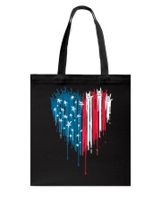 I love you heart American flag Tote Bag tile