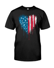 I love you heart American flag Classic T-Shirt tile