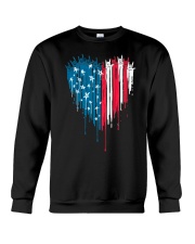 I love you heart American flag Crewneck Sweatshirt front