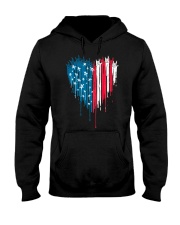 I love you heart American flag Hooded Sweatshirt tile