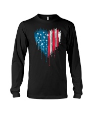 I love you heart American flag Long Sleeve Tee tile