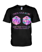 Check your boobs V-Neck T-Shirt tile