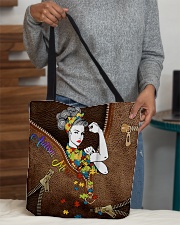 Autism mom Leather pattern print All-over Tote aos-all-over-tote-lifestyle-front-10