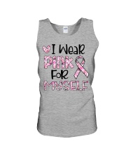 I wear pink Unisex Tank tile