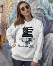 Back the blue Crewneck Sweatshirt lifestyle-unisex-sweatshirt-front-3