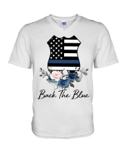 Back the blue V-Neck T-Shirt tile
