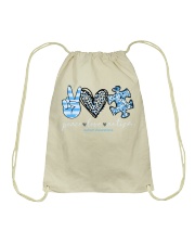 Peace love Autism Drawstring Bag tile