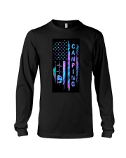 Camping American flag Long Sleeve Tee tile