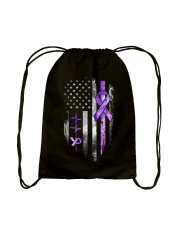 Fibromyalgia awareness American flag Drawstring Bag tile