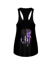 Fibromyalgia awareness American flag Ladies Flowy Tank tile