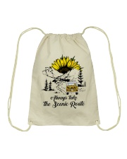 Always take the Scenic Route Drawstring Bag tile