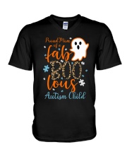 Proud Mom of a Fab Boo Lous Autism child V-Neck T-Shirt tile