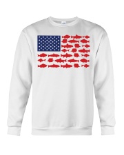 Fishing American flag Crewneck Sweatshirt front