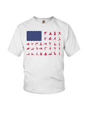 Yoga American flag Youth T-Shirt tile
