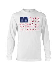 Yoga American flag Long Sleeve Tee tile