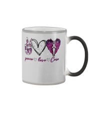Peace Love Cure Color Changing Mug tile