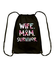 Wife Mom Survivor Drawstring Bag tile