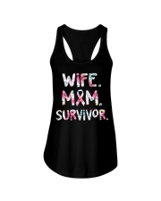 Wife Mom Survivor Ladies Flowy Tank tile
