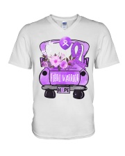 Fibro warrior V-Neck T-Shirt tile