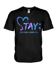 Please stay V-Neck T-Shirt tile