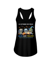In October we wear blue and yellow Ladies Flowy Tank tile