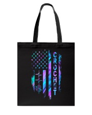 Crocheting American flag Tote Bag tile