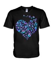 Mermaid heart V-Neck T-Shirt tile