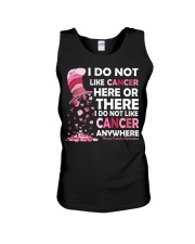 I do not like cancer here or there Unisex Tank tile