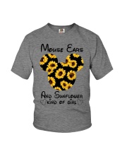 Mouse ears and sunflower of girl Youth T-Shirt tile