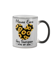 Mouse ears and sunflower of girl Color Changing Mug tile