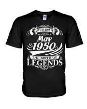 LIFE BEGINS IN MAY 1950 V-Neck T-Shirt thumbnail