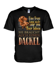 Dackelbesitzer V-Neck T-Shirt thumbnail