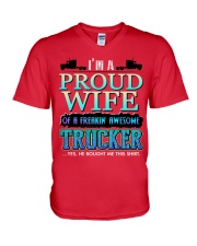 PROUD WIFE OF A TRUCKER V-Neck T-Shirt thumbnail