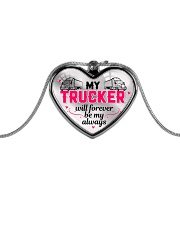 TRUCKER'S GIRL - PREMIUM Metallic Heart Necklace front