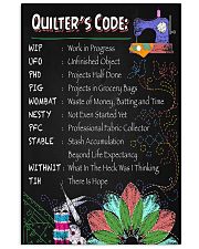 QUILTER'S CODE 11x17 Poster front