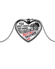 TRUCKER'S WIFE - PREMIUM Metallic Heart Necklace front