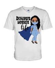 DIALYSIS WORKER V-Neck T-Shirt tile