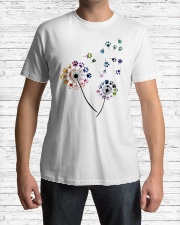 Dog Flower Fly Dandelion dog paw flower t-shirt Classic T-Shirt lifestyle-mens-crewneck-front-1