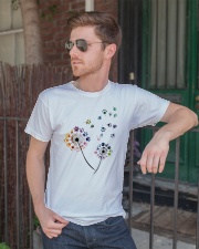 Dog Flower Fly Dandelion dog paw flower t-shirt Classic T-Shirt lifestyle-mens-crewneck-front-2