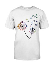 Dog Flower Fly Dandelion dog paw flower t-shirt Premium Fit Mens Tee thumbnail