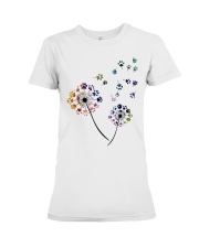 Dog Flower Fly Dandelion dog paw flower t-shirt Premium Fit Ladies Tee thumbnail