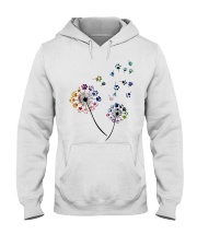 Dog Flower Fly Dandelion dog paw flower t-shirt Hooded Sweatshirt thumbnail