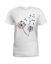 Dog Flower Fly Dandelion dog paw flower t-shirt Ladies T-Shirt thumbnail