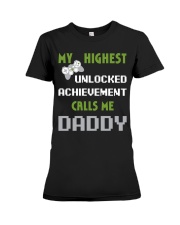 Nerdy Funny Fathers Day Gamer Dad Video Shirt Premium Fit Ladies Tee thumbnail