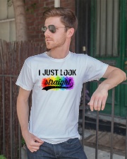 I Just Look Straight LGBT Pride Tshirt Classic T-Shirt lifestyle-mens-crewneck-front-2