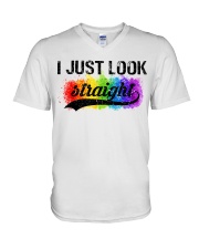 I Just Look Straight LGBT Pride Tshirt V-Neck T-Shirt thumbnail