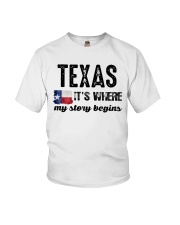 TEXAS IT'S WHERE MY STORY BEGINS SHIRT Youth T-Shirt thumbnail